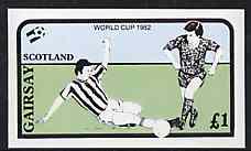 Gairsay 1982 Football World Cup imperf souvenir sheet (£1 value) unmounted mint, stamps on football, stamps on sport