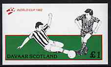 Davaar Island 1982 Football World Cup imperf souvenir sheet (£1 value) unmounted mint, stamps on football, stamps on sport