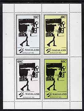Nagaland 1982 Football World Cup perf sheetlet containing set of 4 values unmounted mint, stamps on football, stamps on sport