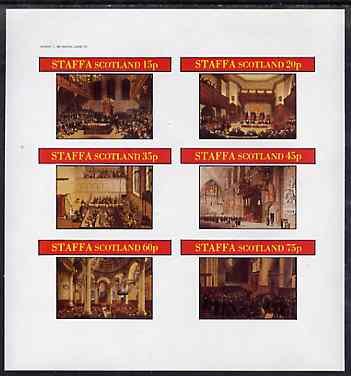Staffa 1982 Regency England #2 imperf sheetlet containing set of 6 values unmounted mint, stamps on social history, stamps on  law , stamps on legal