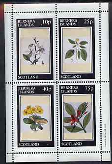 Bernera 1981 Flowers #24 perf sheetlet containing set of 4 values unmounted mint, stamps on , stamps on  stamps on flowers