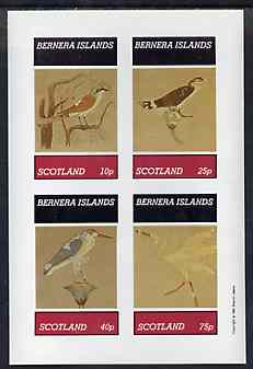 Bernera 1981 Wall Paintings of Birds imperf sheetlet containing set of 4 values unmounted mint, stamps on , stamps on  stamps on birds, stamps on  stamps on arts