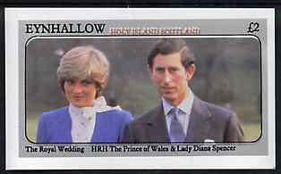 Eynhallow 1981 Royal Wedding imperf deluxe sheet (£2 value) unmounted mint, stamps on royalty, stamps on charles, stamps on diana