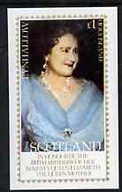 Eynhallow 1980 Queen Mother's 80th Birthday imperf souvenir sheet (£1 value) unmounted mint, stamps on royalty, stamps on queen mother