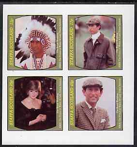 Staffa 1981 Royal Wedding imperf sheetlet containing set of 4 values unmounted mint, stamps on , stamps on  stamps on royalty, stamps on  stamps on charles, stamps on  stamps on diana