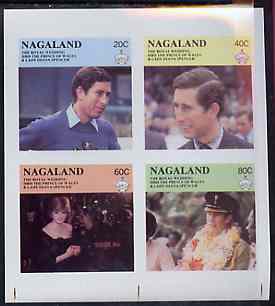 Nagaland 1981 Royal Wedding imperf sheetlet containing set of 4 values unmounted mint, stamps on , stamps on  stamps on royalty, stamps on  stamps on charles, stamps on  stamps on diana