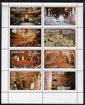 Nagaland 1977 Silver Jubilee perf sheetlet containing set of 8 values unmounted mint, stamps on royalty, stamps on silver jubilee