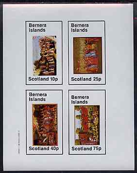 Bernera 1982 Medieval Life imperf sheetlet containing set of 4 values unmounted mint, stamps on , stamps on  stamps on social history