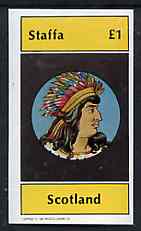 Staffa 1982 People of the World imperf souvenir sheet (Â£1 value) unmounted mint, stamps on , stamps on  stamps on fashion, stamps on  stamps on headdresses, stamps on  stamps on costumes, stamps on  stamps on cultures, stamps on  stamps on hats