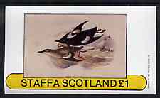 Staffa 1982 Birds #77 imperf souvenir sheet (Â£1 value) unmounted mint, stamps on birds