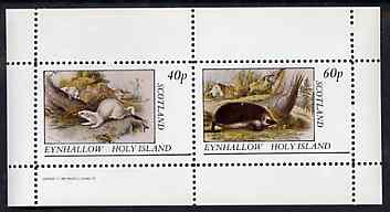 Eynhallow 1982 Animals #08 (Stoat & Hedgehog) perf set of 2 values unmounted mint, stamps on , stamps on  stamps on animals, stamps on  stamps on stoats, stamps on  stamps on hedgehogs