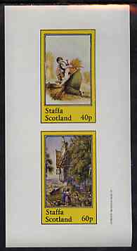 Staffa 1982 Pastoral Scenes imperf sheetlet containing set of 2 values unmounted mint, stamps on , stamps on  stamps on farming, stamps on  stamps on agriculture