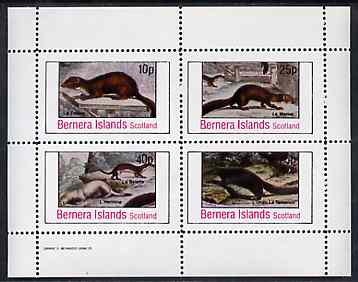 Bernera 1982 Animals (Mammals) perf set of 4 values unmounted mint, stamps on animals, stamps on weasel, stamps on martens