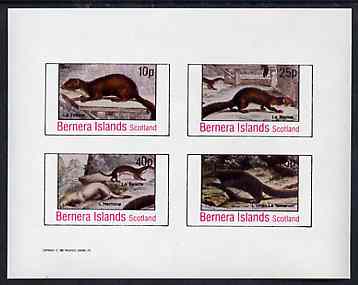 Bernera 1982 Animals (Mammals) imperf set of 4 values unmounted mint, stamps on , stamps on  stamps on animals, stamps on  stamps on weasel, stamps on  stamps on martens