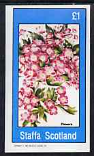 Staffa 1982 Flowers #54 imperf souvenir sheet (£1 value) unmounted mint, stamps on flowers
