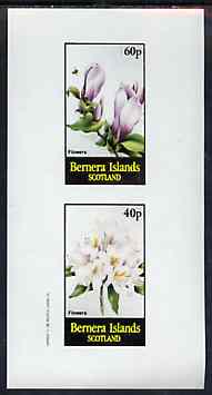 Bernera 1982 Flowers #24 imperf set of 2 values unmounted mint, stamps on flowers