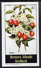 Bernera 1982 Flowers #24 imperf deluxe sheet (£2 value) unmounted mint, stamps on flowers