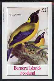 Bernera 1982 Birds #47 (Tanager) imperf deluxe sheet (£2 value) unmounted mint, stamps on birds