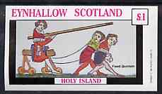 Eynhallow 1982 Medieval Life (Exercise from Quintain) imperf souvenir sheet (£1 value) unmounted mint, stamps on social history