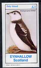 Eynhallow 1982 Birds #46 (Murrelet) imperf souvenir sheet (Â£1 value) unmounted mint, stamps on birds