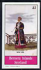 Bernera 1982 Chinese Life (Tartar Lady) imperf souvenir sheet (£1 value) unmounted mint, stamps on cultures, stamps on 
