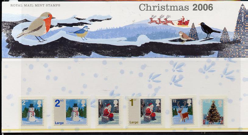 Great Britain 2006 Christmas self adhesive set of 6 values in official presentation pack unmounted mint, SG 2678-83, stamps on , stamps on  stamps on christmas, stamps on  stamps on self adhesive