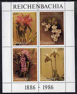 Guyana 1985-89 Orchids Series 2 Plate 46, 55, 57 & 81 (Sanders Reichenbachia) perf m/sheet unmounted mint SG MS 2275b, stamps on flowers, stamps on orchids