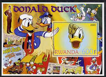 Rwanda 2005 Disneys Donald Duck perf m/sheet unmounted mint, stamps on disney