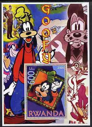 Rwanda 2005 Disneys Goofy perf m/sheet unmounted mint, stamps on disney