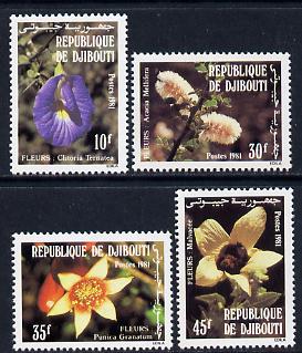 Djibouti 1981 Flowers set of 4 unmounted mint (SG 831-4), stamps on flowers