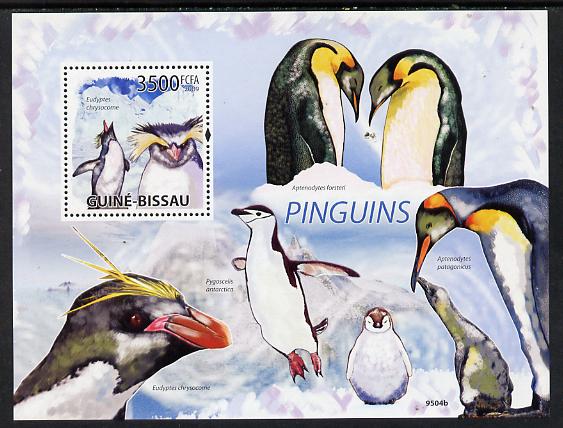 Guinea - Bissau 2009 Penguins perf s/sheet unmounted mint, stamps on , stamps on  stamps on polar, stamps on  stamps on penguins, stamps on  stamps on birds