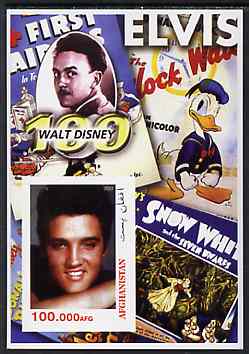 Afghanistan 2003 Walt Disney & Elvis #1 imperf souvenir sheet unmounted mint, stamps on , stamps on  stamps on disney, stamps on  stamps on movies, stamps on  stamps on cinema, stamps on  stamps on elvis, stamps on  stamps on music