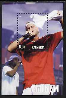 Kalmikia Republic 2001 Eminem perf souvenir sheet unmounted mint, stamps on entertainments, stamps on music, stamps on pops, stamps on 