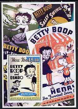 South Ossetia Republic 2003 Europa (Movie Posters) - Betty Boop perf souvenir sheet unmounted mint, stamps on , stamps on  stamps on entertainments, stamps on  stamps on films, stamps on  stamps on cinema, stamps on  stamps on 