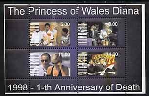 Tatarstan Republic 1998 First Deathh Anniversary of Princess Diana perf sheetlet containing set of 4 values unmounted mint, stamps on , stamps on  stamps on royalty, stamps on  stamps on diana