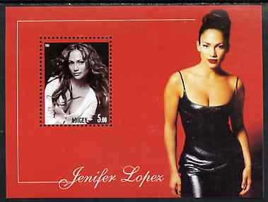 Adigey Republic 2001 Jennifer Lopez perf m/sheet unmounted mint, stamps on , stamps on  stamps on personalities, stamps on  stamps on entertainments, stamps on  stamps on films, stamps on  stamps on cinema, stamps on  stamps on women