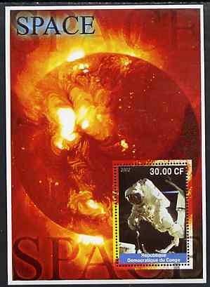 Congo 2002 Space perf s/sheet #01 unmounted mint, stamps on space