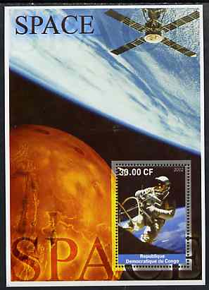 Congo 2002 Space perf s/sheet #02 unmounted mint, stamps on space