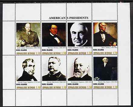 Kuril Islands 1999 ? Americas Presidents #1 perf sheetlet containing 8 values unmounted mint, stamps on personalities, stamps on americana.presidents, stamps on usa presidents