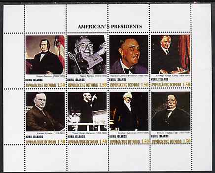 Kuril Islands 1999 ? Americas Presidents #3 perf sheetlet containing 8 values unmounted mint, stamps on personalities, stamps on americana.presidents, stamps on usa presidents