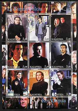 Kalmikia Republic 2002 La Femme Nikita - Roy Dupuis perf sheetlet containing 9 values unmounted mint, stamps on , stamps on  stamps on entertainments, stamps on  stamps on  tv , stamps on  stamps on 