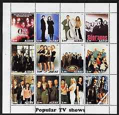 Altaj Republic 2002 Popular TV Shows #2 perf sheetlet containing set of 12 values unmounted mint, stamps on , stamps on  stamps on entertainments, stamps on  stamps on  tv , stamps on  stamps on 