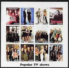 Altaj Republic 2002 Popular TV Shows #2 imperf sheetlet containing set of 12 values unmounted mint, stamps on entertainments, stamps on  tv , stamps on 