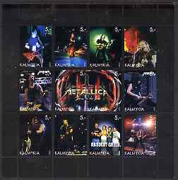 Kalmikia Republic 2003 Metallica perf sheetlet containing 12 values unmounted mint, stamps on personalities, stamps on entertainments, stamps on music, stamps on pops, stamps on rock