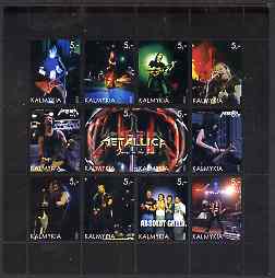 Kalmikia Republic 2003 Metallica perf sheetlet containing 12 values unmounted mint, stamps on , stamps on  stamps on personalities, stamps on  stamps on entertainments, stamps on  stamps on music, stamps on  stamps on pops, stamps on  stamps on rock