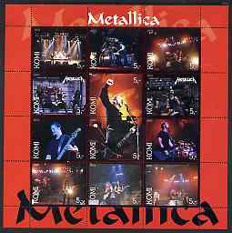 Komi Republic 2003 Metallica perf sheetlet containing 12 values unmounted mint, stamps on personalities, stamps on entertainments, stamps on music, stamps on pops, stamps on rock