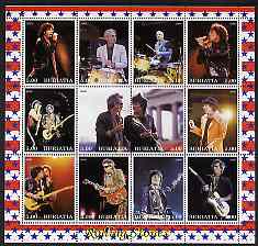 Buriatia Republic 2000 Rolling Stones perf sheetlet containing 12 values unmounted mint, stamps on , stamps on  stamps on personalities, stamps on  stamps on entertainments, stamps on  stamps on music, stamps on  stamps on pops, stamps on  stamps on rock