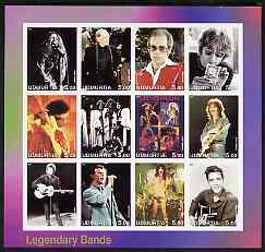 Udmurtia Republic 2001 Legendary Bands #1 imperf sheetlet containing 12 values unmounted mint, stamps on , stamps on  stamps on personalities, stamps on  stamps on entertainments, stamps on  stamps on music, stamps on  stamps on pops, stamps on  stamps on rock