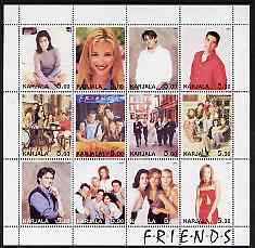 Karjala Republic 2001 Friends (TV Series) perf sheetlet containing 12 values unmounted mint, stamps on , stamps on  stamps on entertainments, stamps on  stamps on  tv , stamps on  stamps on 