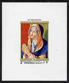 Umm Al Qiwain 1972 Albrecht Durer - The Virgin Praying 3r deluxe sheetlet unmounted mint, stamps on , stamps on  stamps on arts, stamps on  stamps on durer